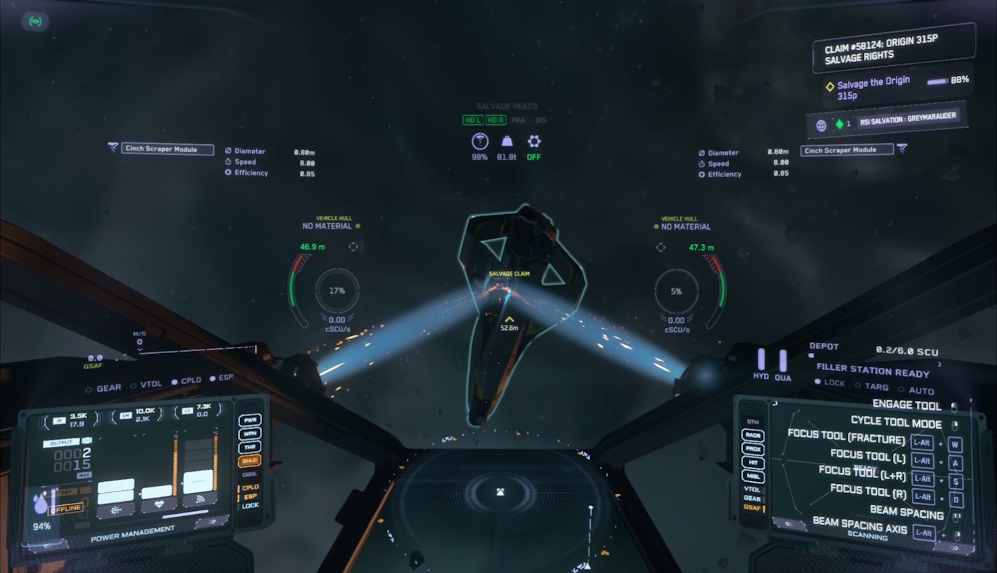 doing a little Star Citizen salvage in a salvation